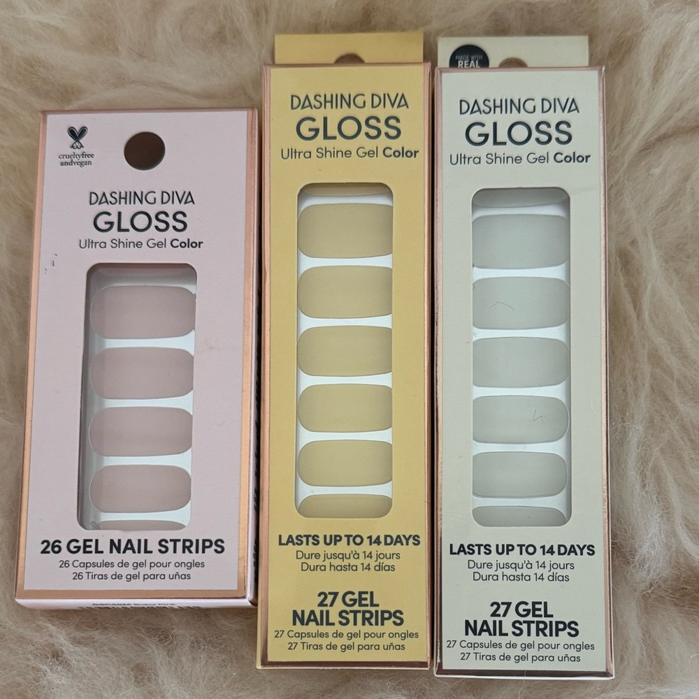 (SOLD) Dashing Diva Gloss Gel Nail Strips Set of 3
